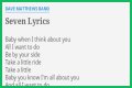 
                    Dave Matthews Band
                     – 
                    Seven lyrics
                